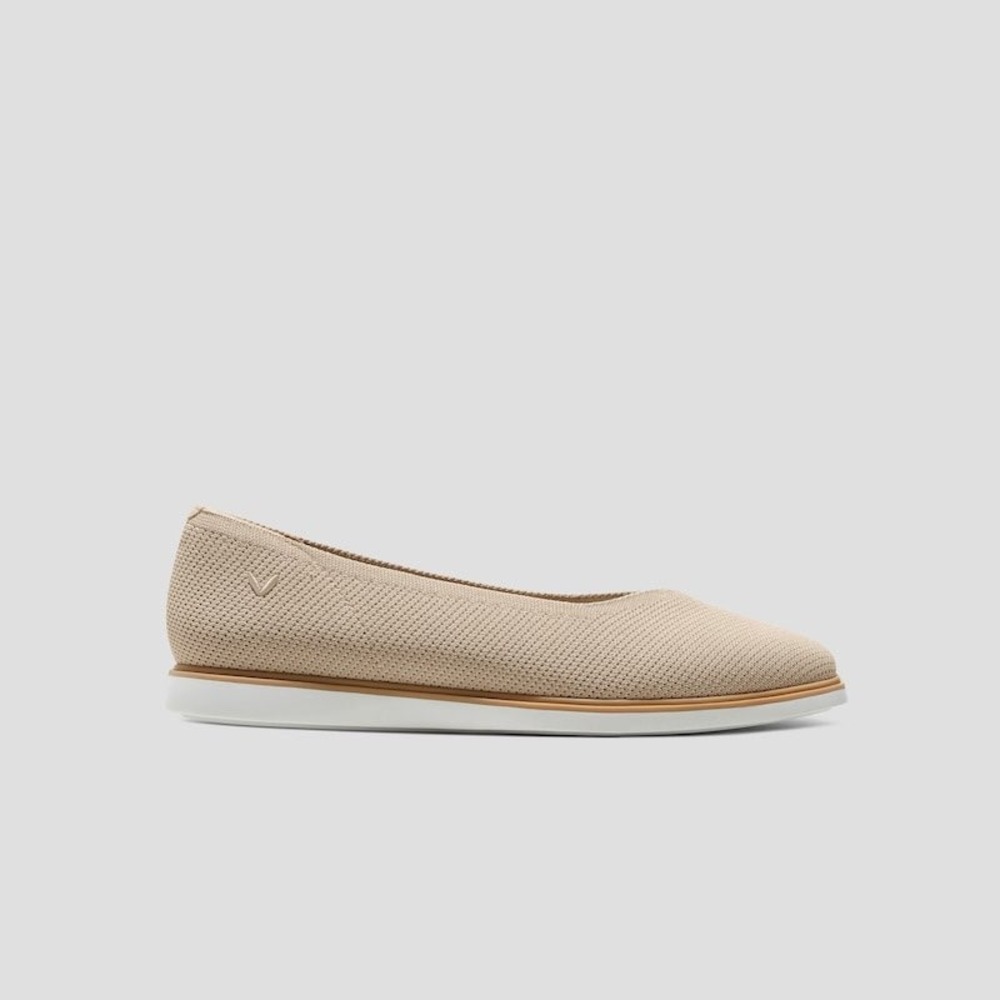 VIVAIA Beige Knit Square Toe Comfort Flats Slip On Shoes EU/39 US/8 - Picture 9 of 12